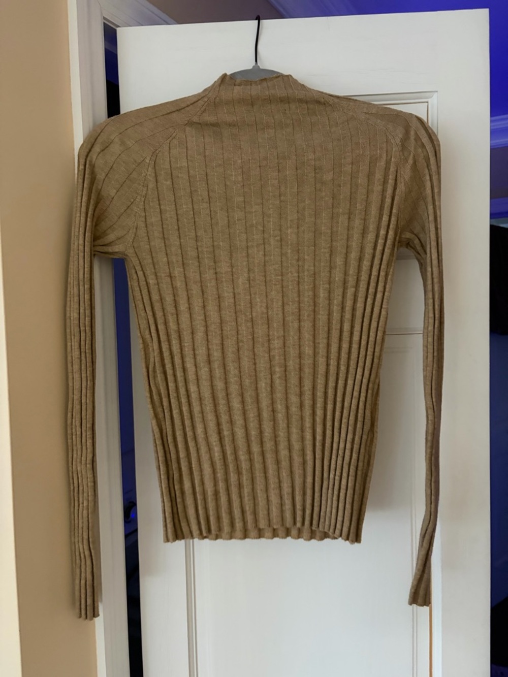 MANGO Perkins-neck rib-knit sweater
